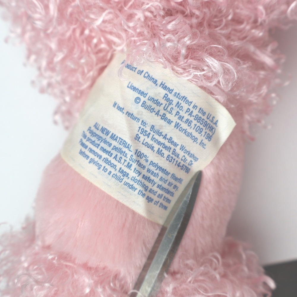 Build-A-Bear Workshop Pink Poodle Plush Stuffed Animal Curly Fur 20" Dog Toy - Picture 9 of 10